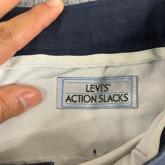 Levi's Action Slacks Mens Size 34 Navy Blue Dress PantsClassicFitBusiness Casual - Picture 6 of 8